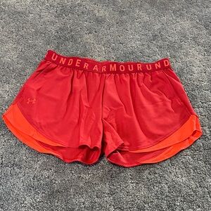 Under Armour Red and Orange Training Shorts